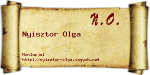 Nyisztor Olga névjegykártya